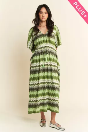 wholesale clothing plus multi color wavy flowy sleeve kaftan dress davi & dani