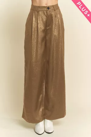 wholesale clothing plus wide leg trousers crinkled textured pants davi & dani