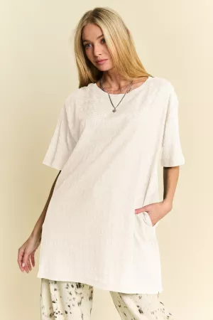 wholesale clothing solid square neck short sleeve woven dress davi & dani