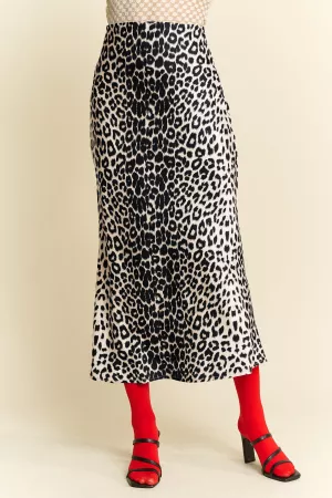 wholesale clothing leopard animal print long length waist tie  skirt davi & dani