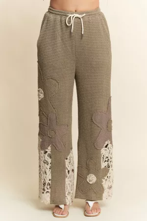 wholesale clothing thermal mixture knit wide opening pants davi & dani