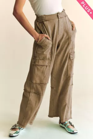 wholesale clothing plus mineral flap pocketed  knit cargo pants davi & dani