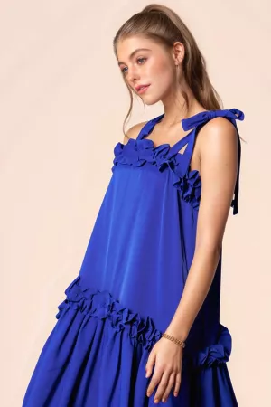 wholesale clothing square neck frill detail ruffled hem midi dress davi & dani