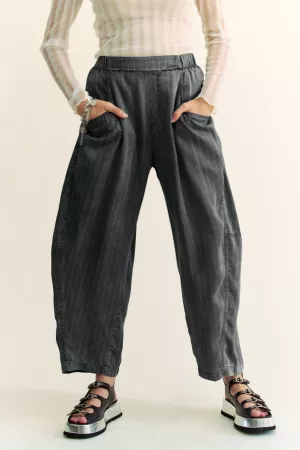 wholesale clothing wide opening high waist tencel denim barrel pants davi & dani