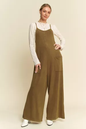 wholesale clothing garment washed knit utility lounge jumpsuit davi & dani