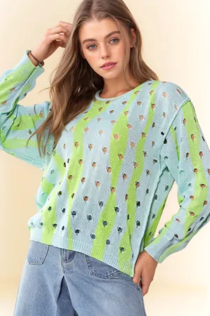 wholesale clothing wavy printed relaxed fir button up sweater top davi & dani