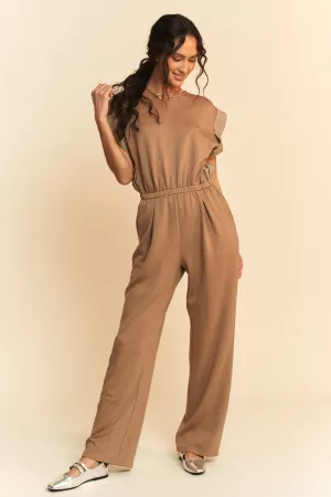 wholesale clothing stone detail sleeves soft knit track jumpsuit davi & dani