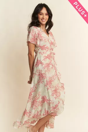 wholesale clothing plus ditsy small floral maxi wrap woven dress davi & dani