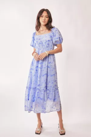 wholesale clothing waterbrushed floral print woven maxi dress davi & dani