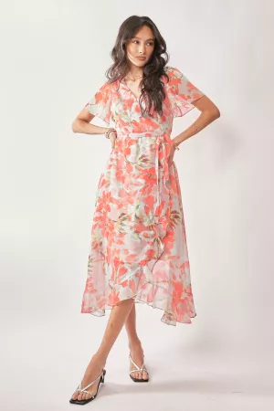 wholesale clothing ditsy small floral print maxi wrap woven dress davi & dani