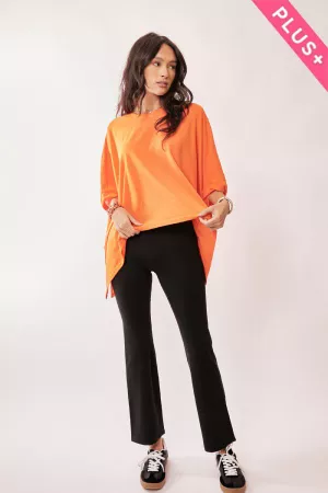 wholesale clothing plus drop shoulders batwing sleeve side slit top davi & dani