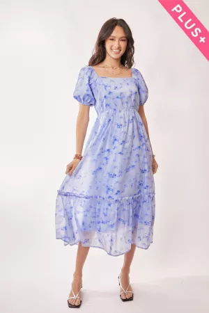 wholesale clothing plus waterbrushed floral print woven maxi dress davi & dani