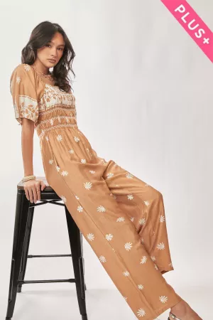 wholesale clothing plus floral print woven jumpsuit davi & dani