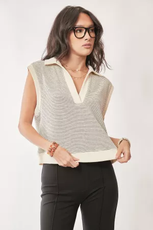 wholesale clothing french terry knit boxy fit vest davi & dani