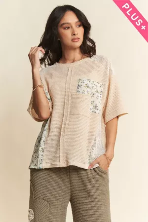 wholesale clothing plus knit oversized top with contrast mixture davi & dani