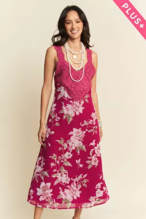 wholesale clothing plus crochet woven maxi floral print derss davi & dani