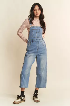 wholesale clothing women vintage denim pockets jumpsuits rompers davi & dani