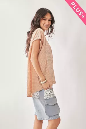 wholesale clothing plus texture knit top with mixture davi & dani