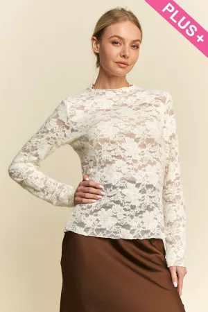 wholesale clothing plus lace stretch top with mock neck davi & dani