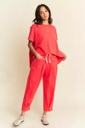 wholesale clothing garment washed pleat top and pants set davi & dani