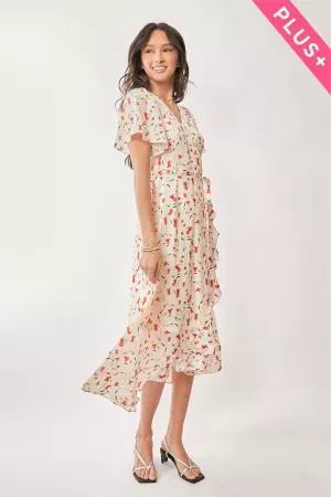 wholesale clothing plus ditsy small floral print maxi woven dress davi & dani