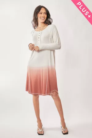 wholesale clothing plus long sleeve ombre midi dress davi & dani