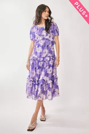 wholesale clothing plus floral print woven maxi dress davi & dani