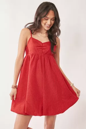 wholesale clothing textured sweetheart neckline bubble hem dress davi & dani