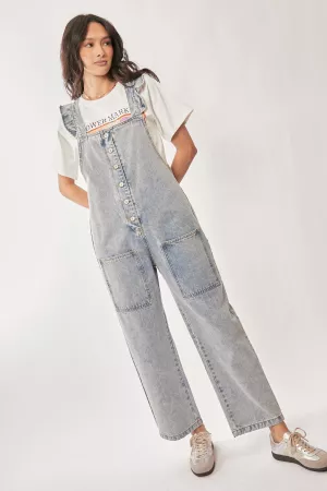 wholesale clothing ruffle shoulder strap denim jumpsuits davi & dani