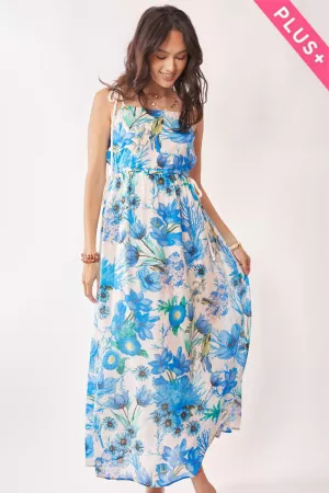 wholesale clothing plus tropical printed detail cut out maxi dress davi & dani