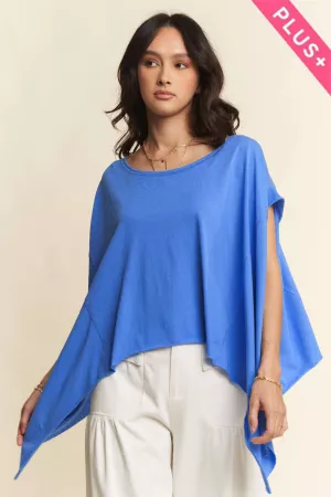 wholesale clothing plus solid short sleeve round neck loose fit top davi & dani