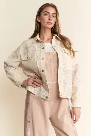 wholesale clothing oversized button down patchwork jacket davi & dani