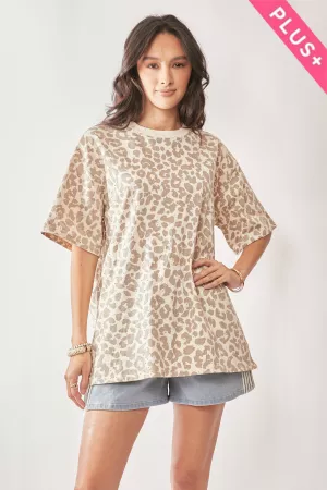 wholesale clothing plus leopard rhinestone stud short sleeve t shirt davi & dani