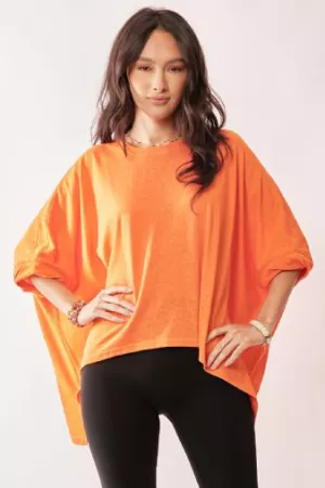 wholesale clothing solid drop shoulders batwing sleeve side slit top davi & dani