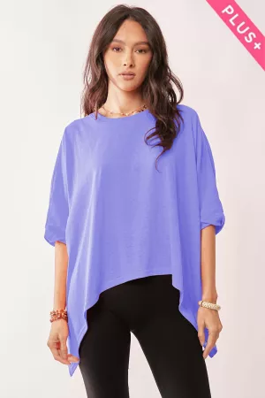 wholesale clothing plus drop shoulders batwing sleeve side slit top davi & dani