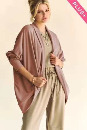 wholesale clothing plus dolman long sleeve loose fit shawl jacket davi & dani