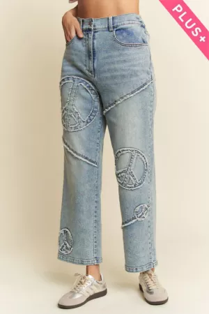 wholesale clothing plus denim straight fit slightly stretch pants davi & dani