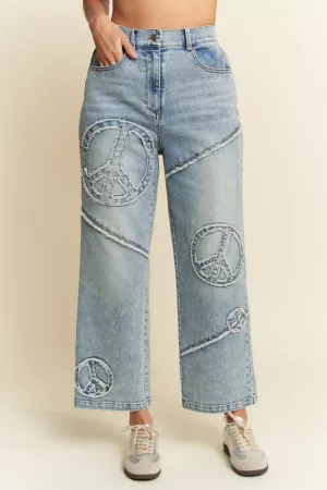 wholesale clothing denim straight fit with slightly stretch pants davi & dani