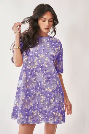 wholesale clothing floral sequins short sleeve dress davi & dani