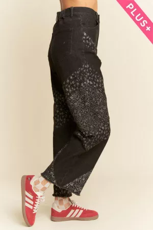 wholesale clothing plus wide opening denim floral and paisley print davi & dani