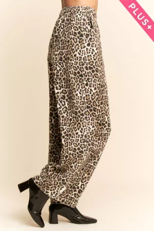 wholesale clothing plus leopard oversized cargo joggers davi & dani