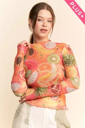 wholesale clothing plus tropical fitted mesh top davi & dani