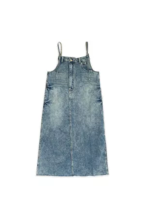 wholesale clothing casual denim slip dress with spaghetti straps davi & dani