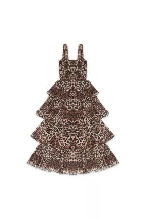 wholesale clothing bold and playful leopard print tiered dress davi & dani