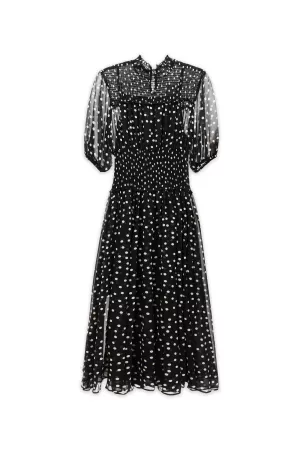 wholesale clothing vintage inspired polka dot pattern midi dress davi & dani