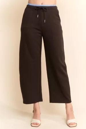 wholesale clothing contrast layered waistband wide sweatpants davi & dani
