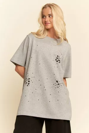 wholesale clothing distressed paint splatter cotton top davi & dani