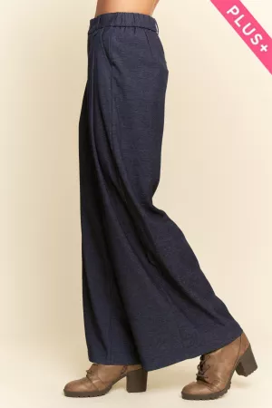 wholesale clothing plus high waisted wide leg trousers pants davi & dani