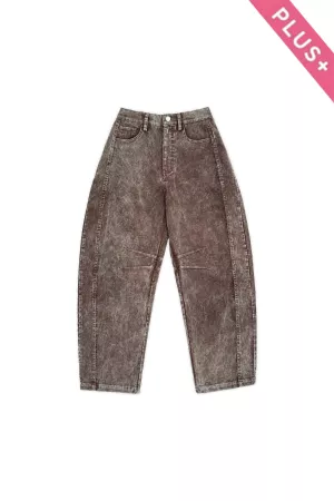 wholesale clothing plus garment washed corduroy elastic barrel pants davi & dani