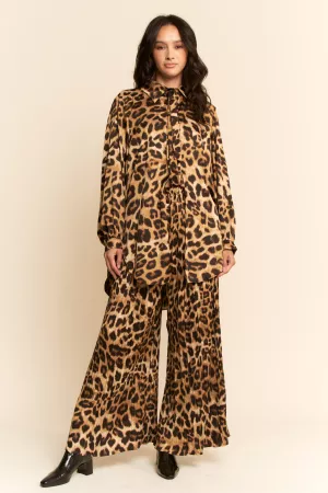 wholesale clothing long-sleevem blouse wide leg pleated pants davi & dani